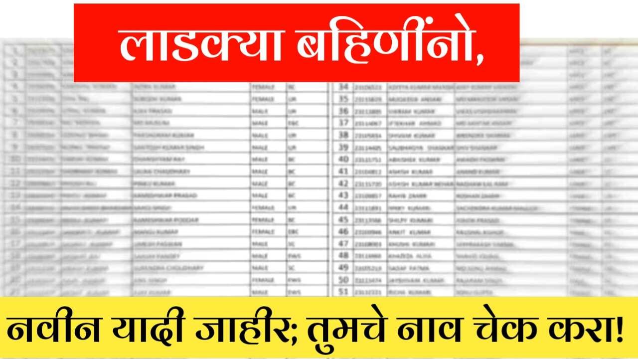 लाडक्या बहिणींची जुलै महिन्याची यादी जाहीर! यादीत तुमचे नाव चेक करा